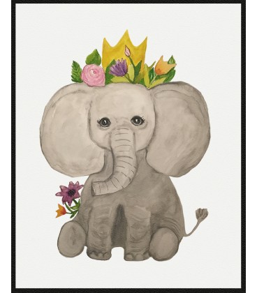 Elefant med blommor